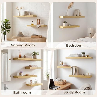 RICHFOCUS Long Floating Shelves for Wall 1Pack, Oak, 40" Lx8 D