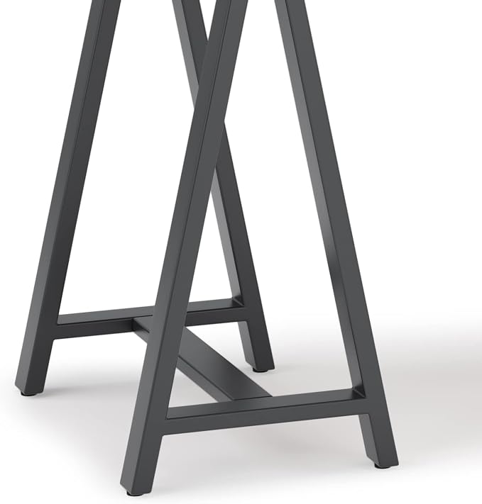 SIMPLIHOME Sawhorse Industrial 50 inch Wide SOLID WALNUT WOOD and Metal Small Desk in Walnut for the Office Desk, Writing Table, Workstation and Study Table