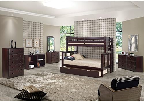 Camaflexi Santa Fe Mission Tall Bunk Bed End Ladder, Twin Over Full, White