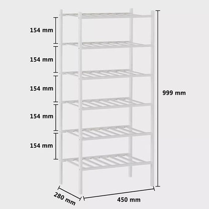 Shoe Rack Multi Tier Storage Organizer Wide Metal Shoe Shelf for Closet Entryway, Bamboo Stackable Multi-Layer Shelf Doorway Simple Folding Shoe Rack