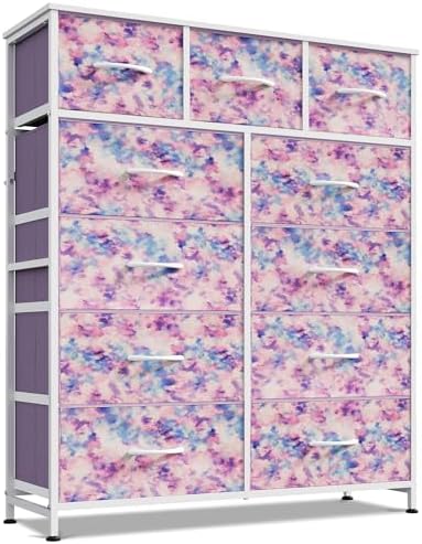 WLIVE Tall Dresser for Bedroom, 11 Drawer Chest of Drawers, Tie-Dye