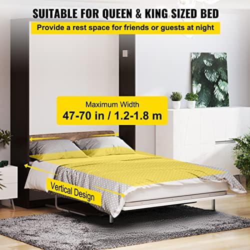 Happybuy Murphy Mounting Wall Springs Mechanism Heavy Duty Support Hardware DIY Kit for King Queen Bed (Vertical), White