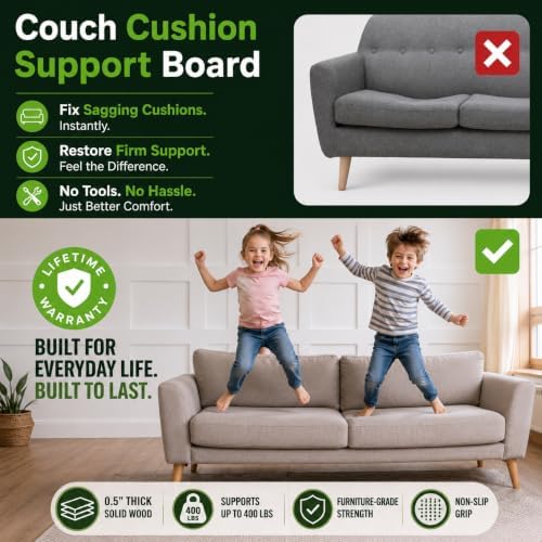 Couch Cushion Support Board, Sagging Sofa Seat 58-67" x 19.7"