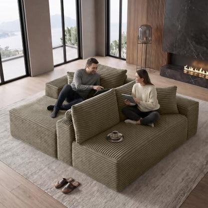 96" Boneless Sectional Couches, Cloud Sofas for Living Room