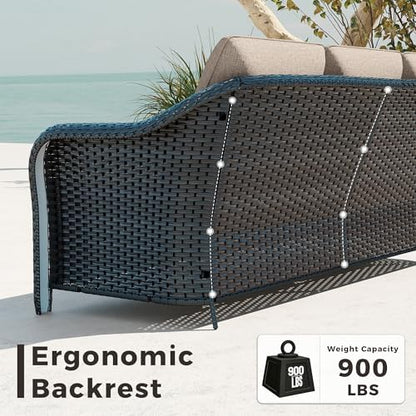 5 Piece Patio Furniture Set, Wicker Outdoor Conversation Set