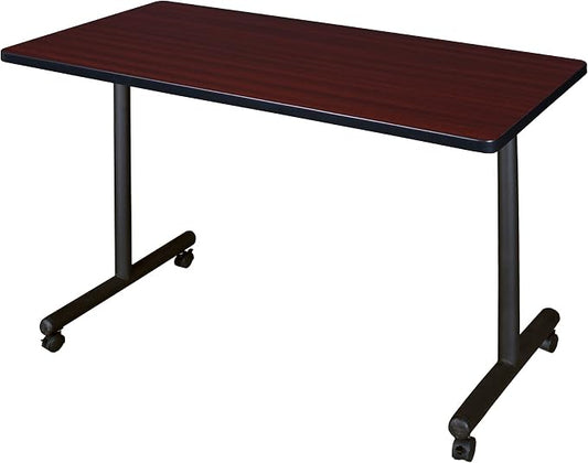 Romig Axis-Pro 42 x 24 in. Mobile T-Base Training Seminar Table- Mahogany