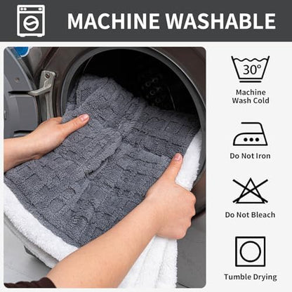 Dog Couch Cover, Couch Cover for Dogs Washable, Funny Fuzzy Plush Sofa Covers, Non Slip Dog Covers for Couches and Sofas, Sofa Pad Furniture Protector for L Shaped(Dark Grey, 27.5"x 82.7")