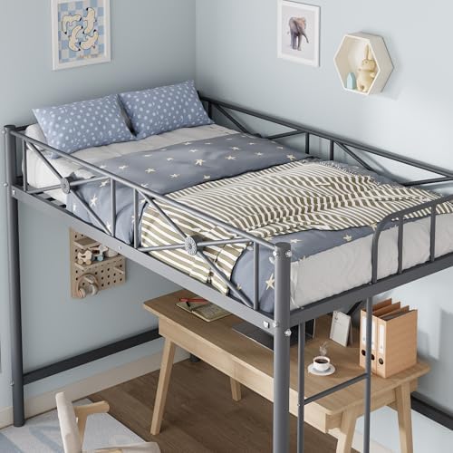 Garvee Metal Loft Bed Twin Size