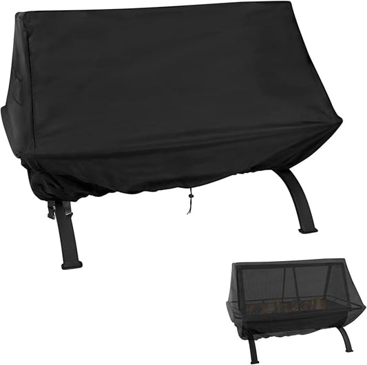 Fire Pit Cover Rectangular 36 Inch 600D,Cover for Rectangular Fire Pit with Grill ,Outdoor Waterproof Firepit Cover - 36 X 27 X 24 Inch