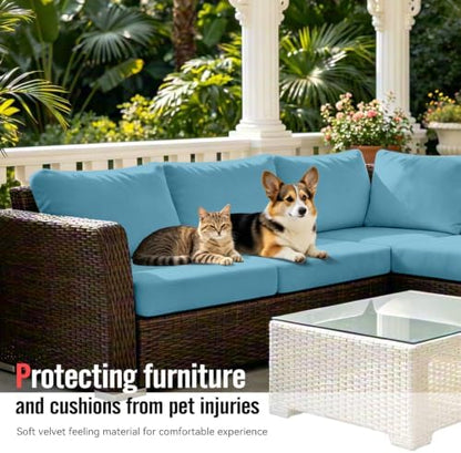 8Pcs Outdoor Cushion Covers, Stretch Patio Furniture Couch Chair Slipcovers