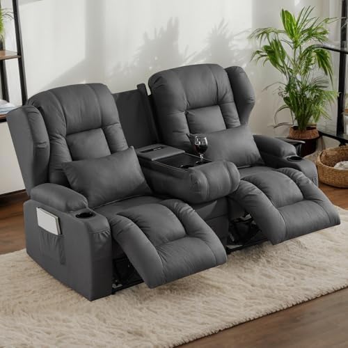 SAMERY 67.6" RV Loveseat Recliner Sofa, Manual Reclining Loveseat
