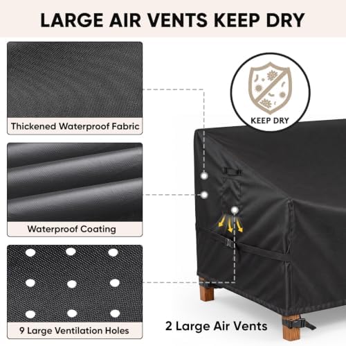BALEINE Patio Furniture Covers Waterproof, Heavy Duty Outdoor Sofa Cover