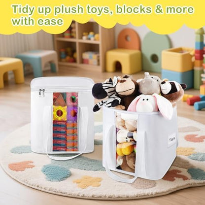 ANROYE 2PCS Toy Storage Bins with Lids, Foldable Cube Container for Blocks