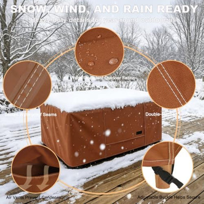 NettyPro Fire Pit Table Cover Rectangular Waterproof, 52x34 inch