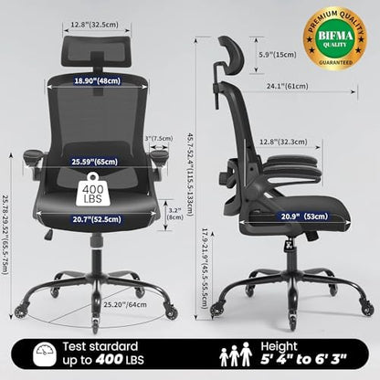 Fizzin Office Chair, PU Leather Desk Chair with Adjustable Lumbar Support