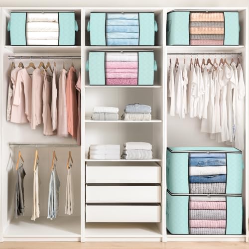 90L Large Storage Bags, 8 Pack Clothes Storage Bins Closet Organizers