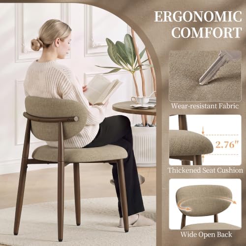 MALOL Upholstered Dining Chairs Set of 2 with Curved Back, Green