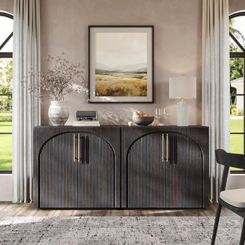 Sideboard Buffet Cabinet with Storage,Credenza with Fluted Doors
