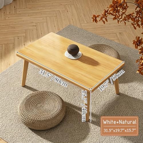 Square Coffee Table for Living room, Natural, 19.7"D x 31.5"W x 16"H