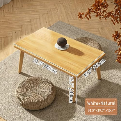 Square Coffee Table for Living room, Natural, 19.7"D x 31.5"W x 16"H