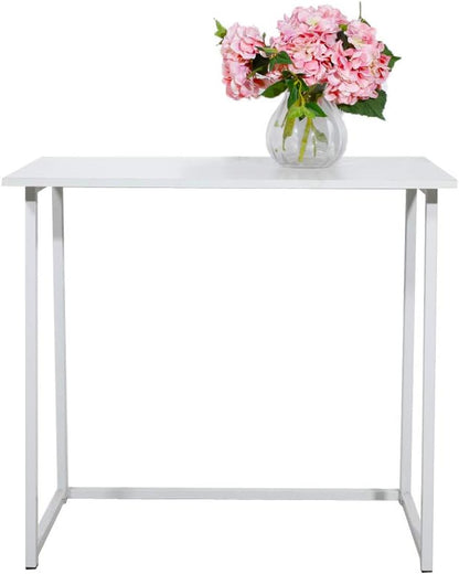 Folding Desk Computer Desk Standing Desk, Small Foldable Desk 31.7" for Small Spaces, Space Saving Portable Laptop Study Foldable Table Computer Table Writing Workstation for Home Office Desks