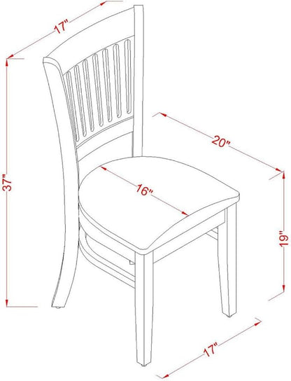 East West Furniture VAC-ESP-C Vancouver Kitchen Dining Chairs - Linen Fabric Upholstered Wooden Chairs, Set of 2, Espresso