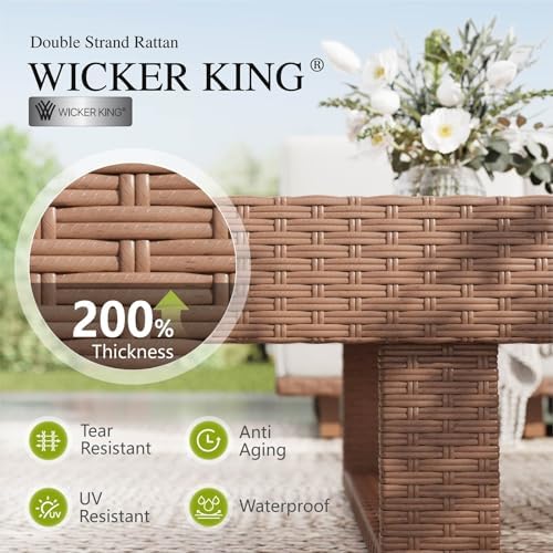 Sophia & William 5-Piece HDPE Patio Furniture Set with 9.8" Thick Cushion