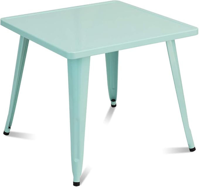 Costzon Kids Steel Table for Indoor/Outdoor Use, Preschool, Bedroom, Playroom, Activity Table for Toddlers Children Boys & Girls(Mint Green, Table)