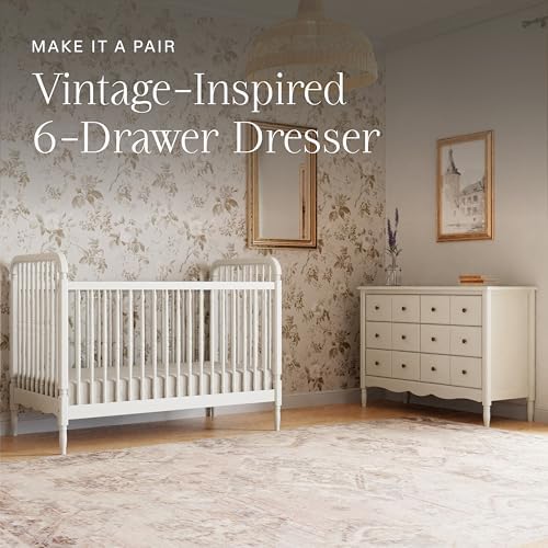 Namesake Liberty 3-in-1 Convertible Spindle Crib Warm White