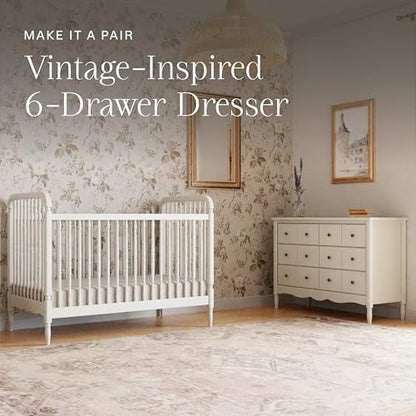 Namesake Liberty 3-in-1 Convertible Spindle Crib Warm White