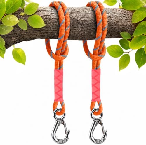 2 Pack Tree Swing Straps Hanging Kit with Stainless Steel Carabiner
