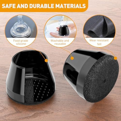Chair Leg Protectors for Hardwood Floors,24 Pcs