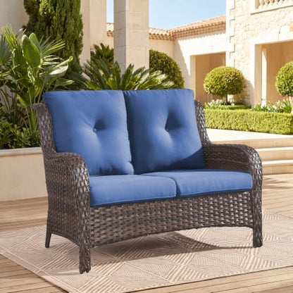 Belord Patio Sofa Luxury PE Wicker Loveseat