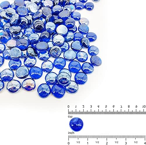 10 lbs Fire Pit Glass Beads,1/2 Inch Cobalt Blue Fire Glass Rocks