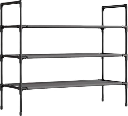 Multi Tier Shoe Rack for Closet Metal Wide Shoe Storage Organizer Oxford Fabric Cover Shoe Shelf for Entryway, Bedroom, Floor, Closet, Porch, Dorm, Living Room