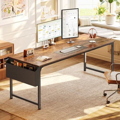 PRAISUN 71'' Computer Desk with Fabric Storage Bag & 2 Hooks