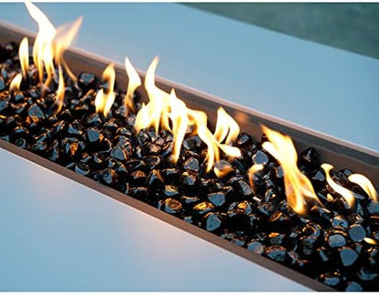 Mr. Fireglass 10 Pounds 1 Inch Diamond Fire Glass, High Luster Onyx Black