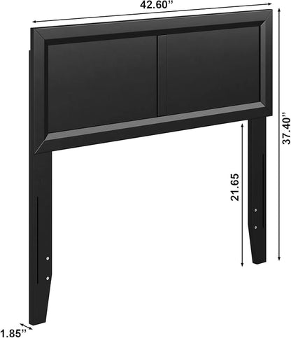 AFI, Sophia Adjustable Modern Twin Wood Headboard, Black
