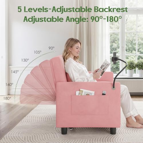 3 in 1 Convertible Pull Out Sleeper Couch Sofa Bed, Pink