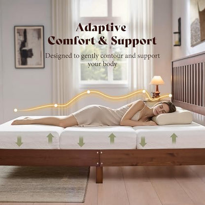 AMERLIFE 6" Queen Tri-Fold Memory Foam Mattress with Cooling Gel