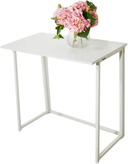 Folding Desk Computer Desk Standing Desk, Small Foldable Desk 31.7" for Small Spaces, Space Saving Portable Laptop Study Foldable Table Computer Table Writing Workstation for Home Office Desks