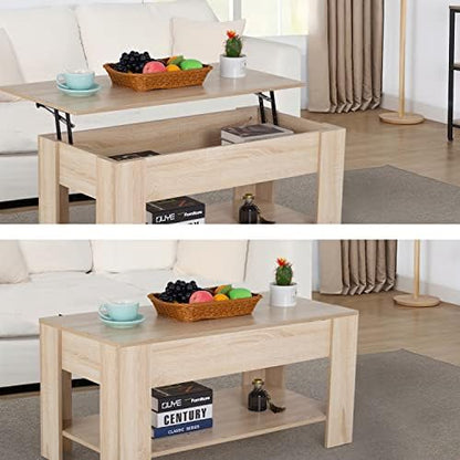 FDW | 39" Lift Top Coffee Table | Gray | with Hidden Storage