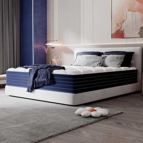 PurrJoys Queen Mattress 12 Inch, Medium Firm Mattress Queen Size