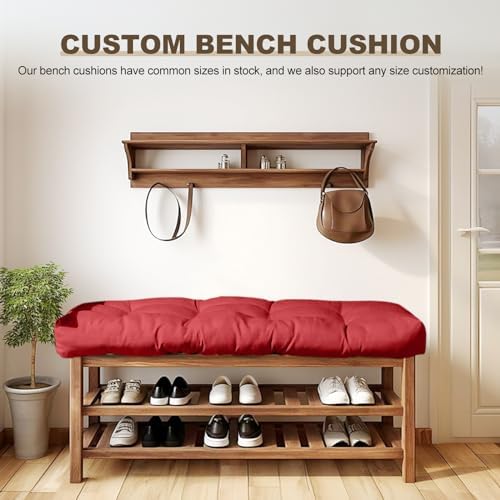 Bench Cushions for Indoor Furniture,27x12x4 in,Dark Red.