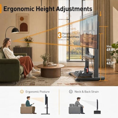 Perlegear Floor TV Stand with Power Strip for 50–110 inch TVs up to 250 lbs