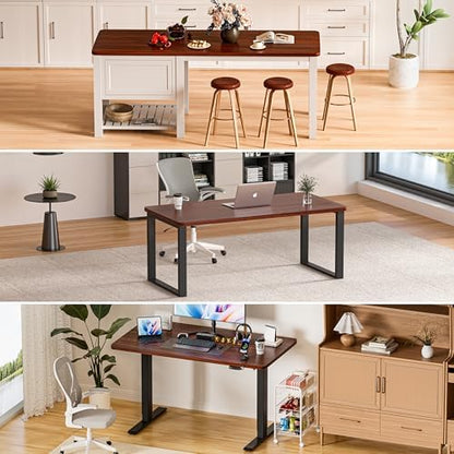 BIZUM Whole-Piece Particle Board Table Top Wood Countertop for Standing Desk DIY, 63x28x1 Inch Mahogany Desk Top