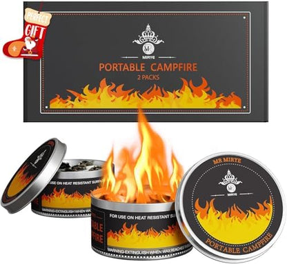2 Pack Smores Fire Pit Portable Campfire Mini Fire Pit for Outdoor Camping, Indoor, Tabletop, Picnics, Backyard & Travel Smores kit, 3-5 Hours Burn Time,Smores Maker Portable Firepit Bonfire