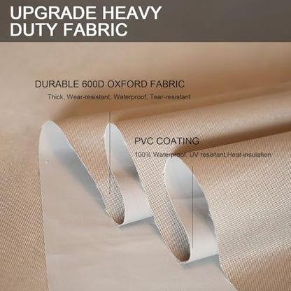 Patio Furniture Set Cover Waterproof Rectangular Heavy Duty 600D Outdoor Sectional Sofa Couch Cover Large Outside Dining Table and Chairs Covers Patio Conversation Set Cover Brown 112 x 74 Inch