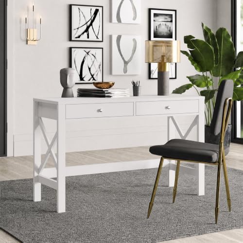 ChooChoo 47.2 Inches Farmhouse Computer Desk with 2 Drawers