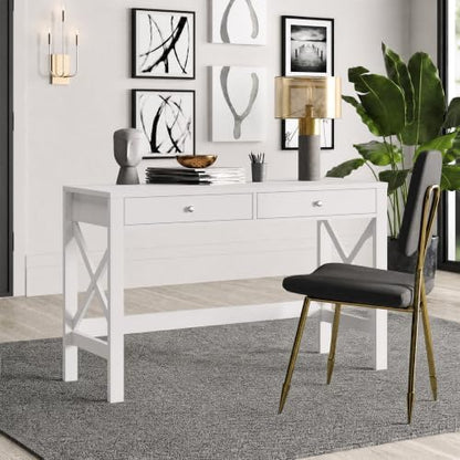 ChooChoo 47.2 Inches Farmhouse Computer Desk with 2 Drawers